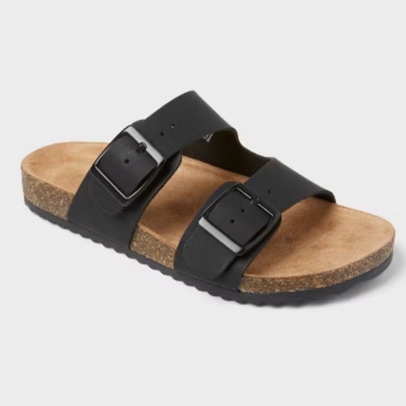 Cat & Jack Other - NWT Cat & Jack Kids Drew Footbed Sandals- Black Double-Strap Size 1